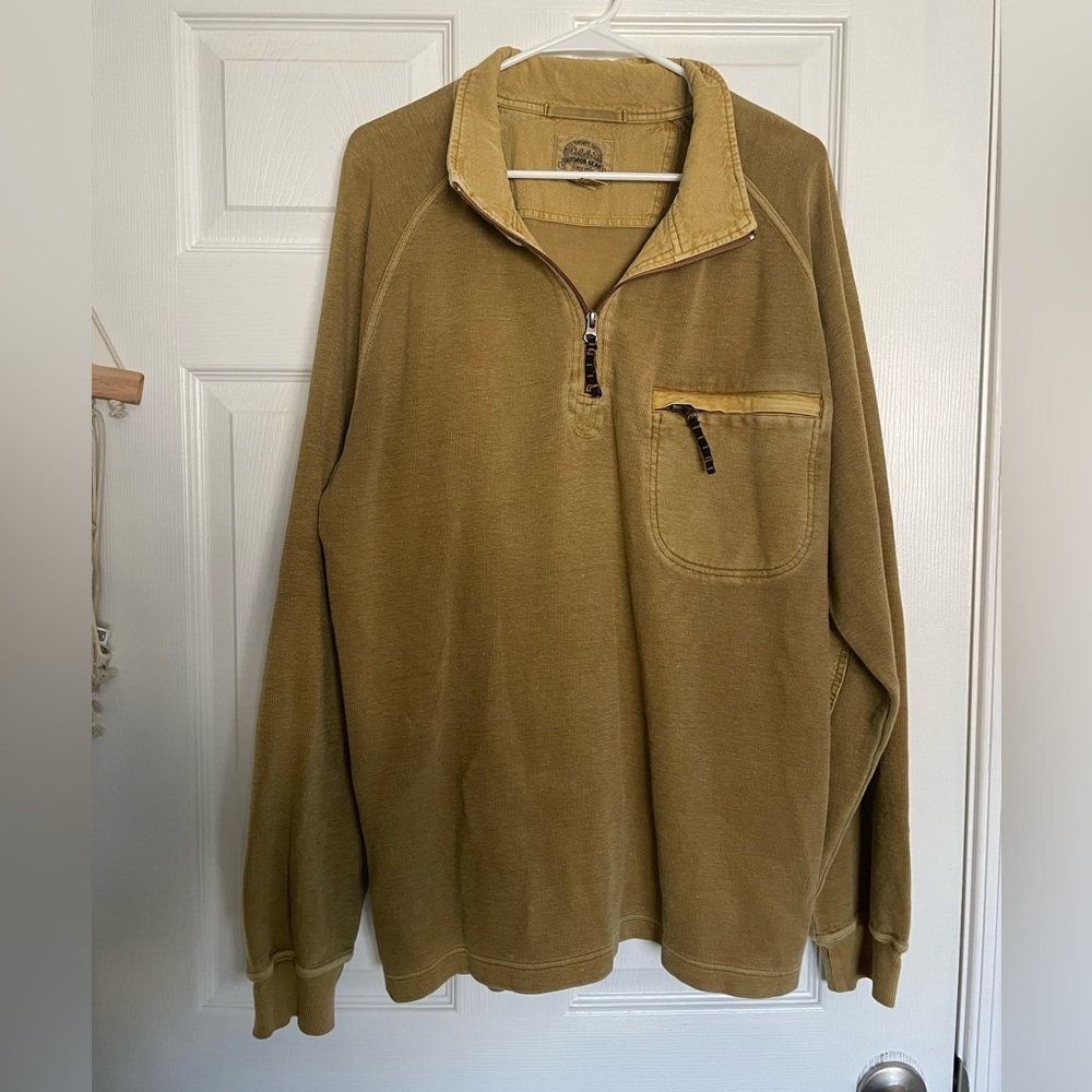 Cabela's Outdoor Gear Men's Mustard Quarter Zip Pullover XL 100% Cotton